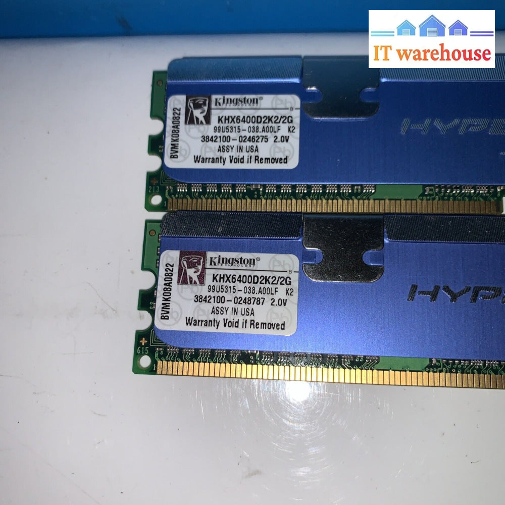 2Gb 2X1Gb Kingston Hyperx Khx6400D2K2/2G Ddr2-800 Pc2-6400 Performance Ram