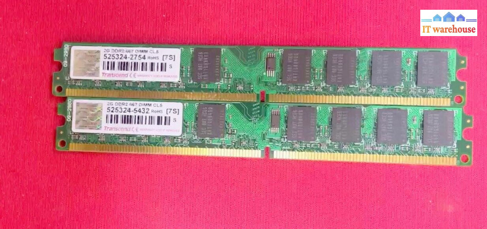 2Gb (2X2Gb) Transcend Ddr2 667Mhz 240 Low Profile Ram Memory (For Desktop)