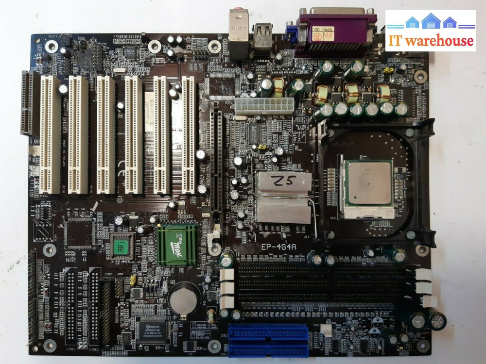 2Themax Ep-4G4A Mother Board W/ Intel Pentium 4 2.Ooa Ghz Tested