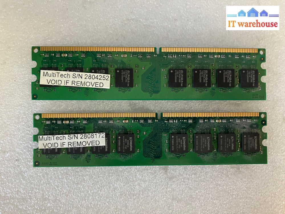 ~ (2X 1Gb) Kingston Kvr 1Gb Kvr667D2N5/1G Ddr2-667 Pc2-5300 Desktop Memory Ram