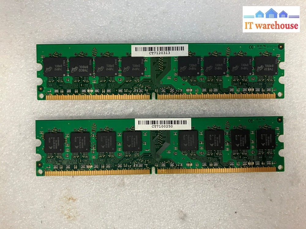 ~ (2X 1Gb) Kingston Kvr Kvr667D2N5/1G Pc2-5300 Ddr2-667 Desktop Dimm Memory Ram