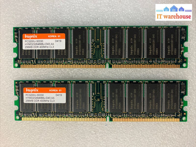 (2X 256Mb) Hynix Hymd232646B8J Pc-3200U Ddr-400 Dimm Memory Desktop Ddr1 Ram ~