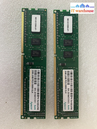 ~ (2X 2Gb) Apacer Pc3-10600 Ddr3-1333 Cl9 78.A1Gde.af00C Memory Sdram