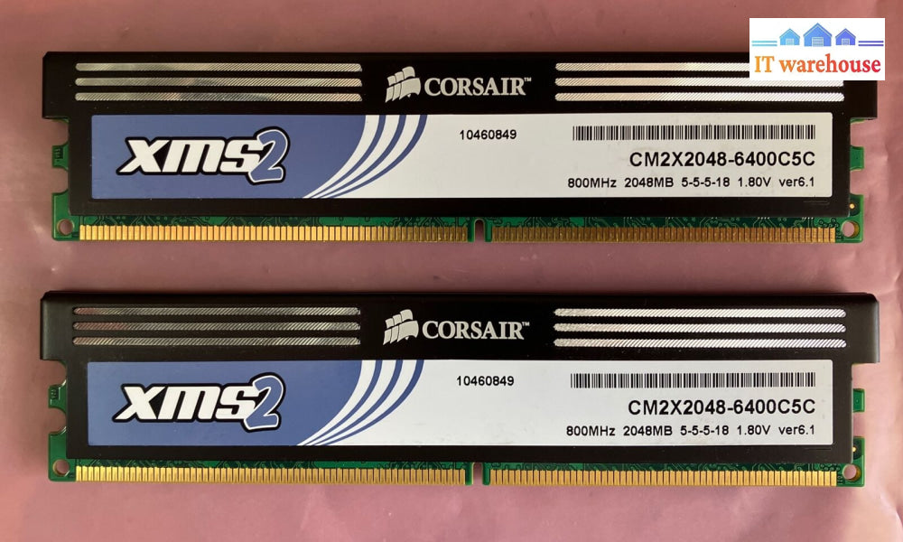 (2X 2Gb) Corsair Xms2 Pc2-6400 Ddr2-800Mhz Cm2X2048-6400C5C Desktop Memory