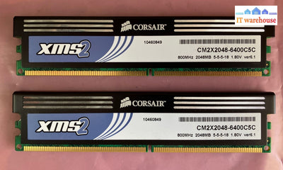 (2X 2Gb) Corsair Xms2 Pc2-6400 Ddr2-800Mhz Cm2X2048-6400C5C Desktop Memory