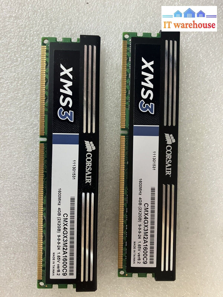 ~ (2X 2Gb) Corsair Xms3 Cmx4Gx3M2A1600C9 Pc3-12800 Ddr3-1600 Memory Sdram