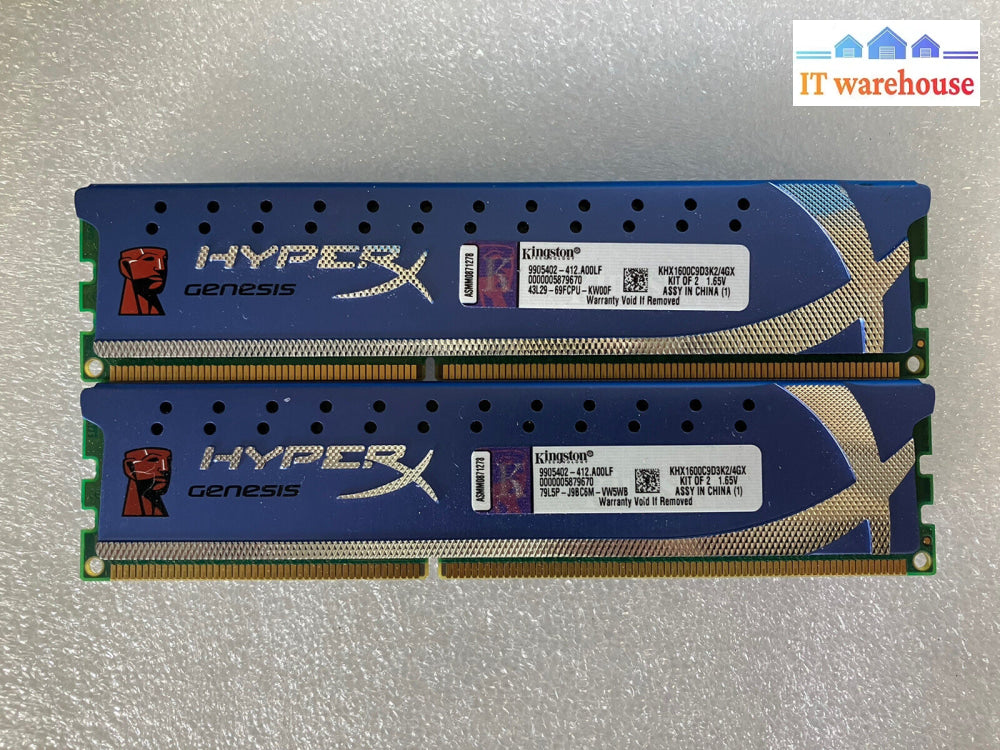 ~ (2X 2Gb) Kingston Hyperx Genesis Khx1866C9D3K2/8G Ddr3-1600 Pc3-12800 Dimm Ram