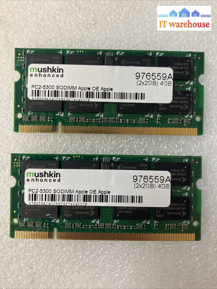 (2X 2Gb) Mushkin Enhanced Ddr2-667 Pc2-5300 So-Dimm Memory For Apple 976559A ~