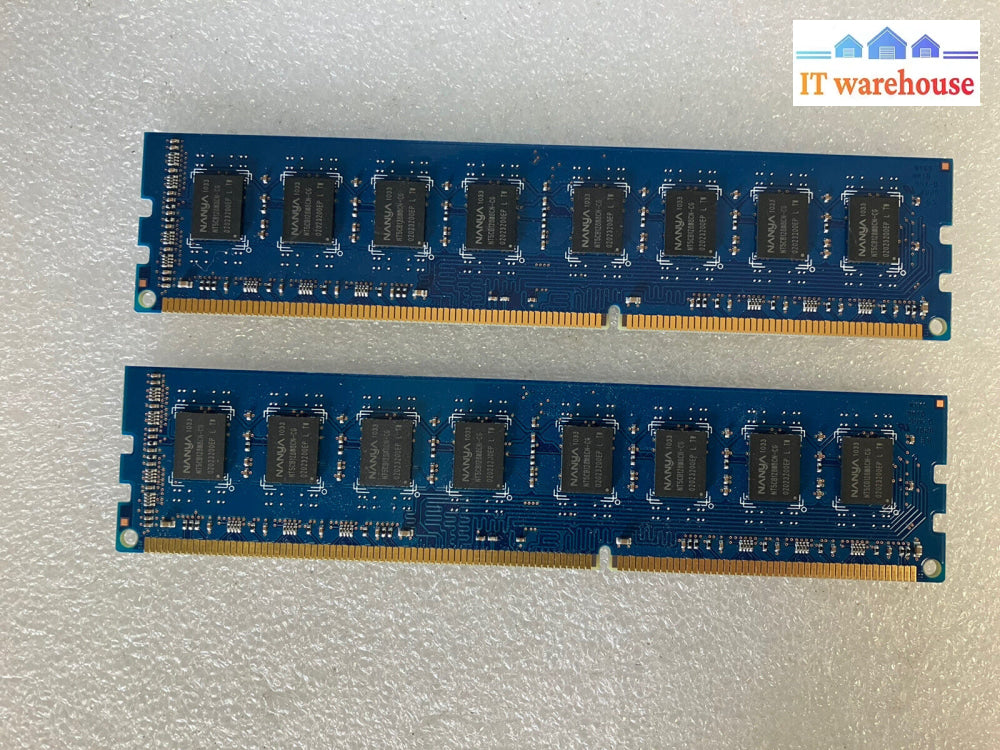 ~ (2X 2Gb) Nanya Nt2Gc64B8Hc0Nf-Cg 2Gb 2Rx8 Pc3-10600U 1333Mhz Pc Memory Ram