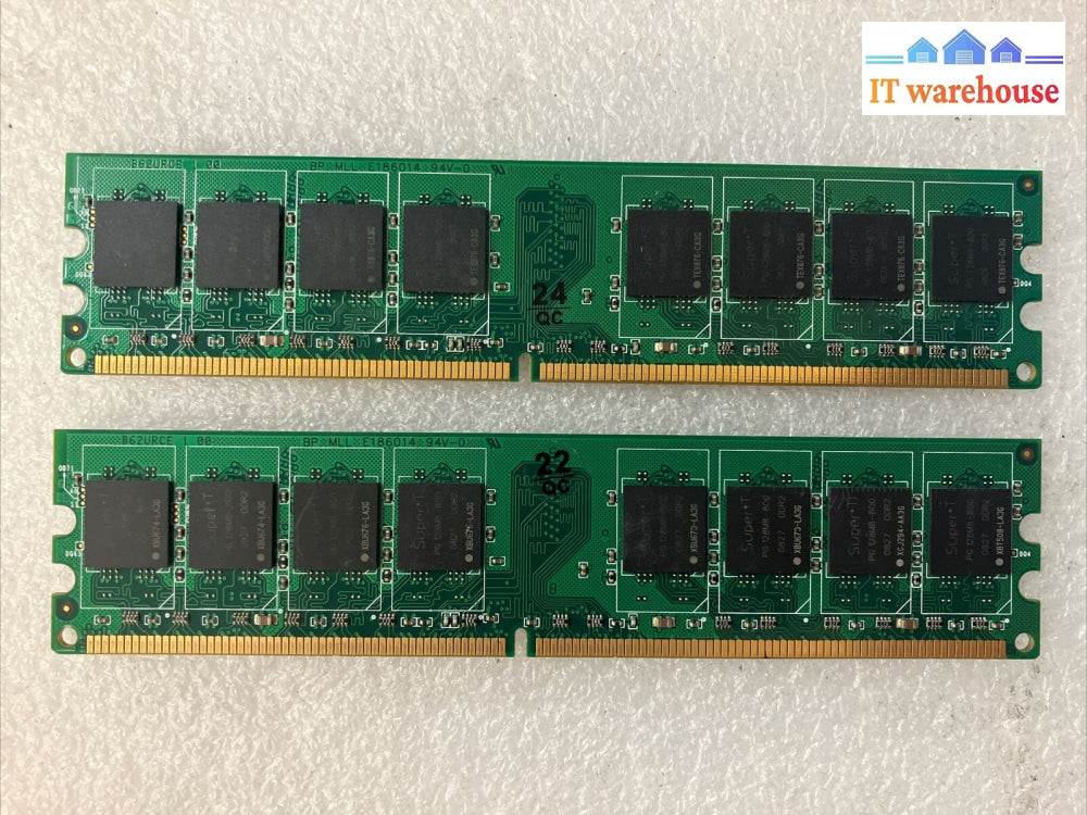 (2X 2Gb) Super Talent Ddr2-800 Pc2-6400 Cl5 Desktop Dimm Memory Ram T800Ub2Gv ~