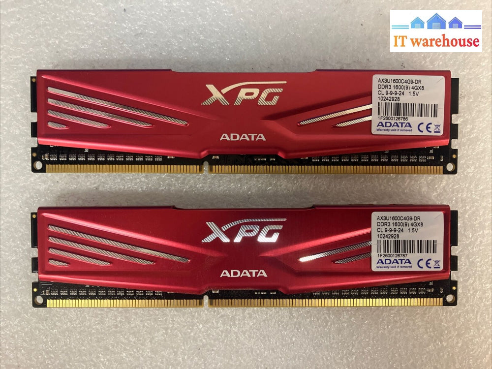 (2X 4Gb) Adata Xpg Ax3U1600C4G9-Dr Ddr3-1600 Pc3-12800 Desktop Dimm Memory Ram ~