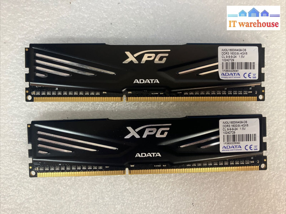 (2X 4Gb) Adata Xpg Ax3U1600W4G9-Db Ddr3-1600 Pc3-12800 Desktop Dimm Memory Ram ~