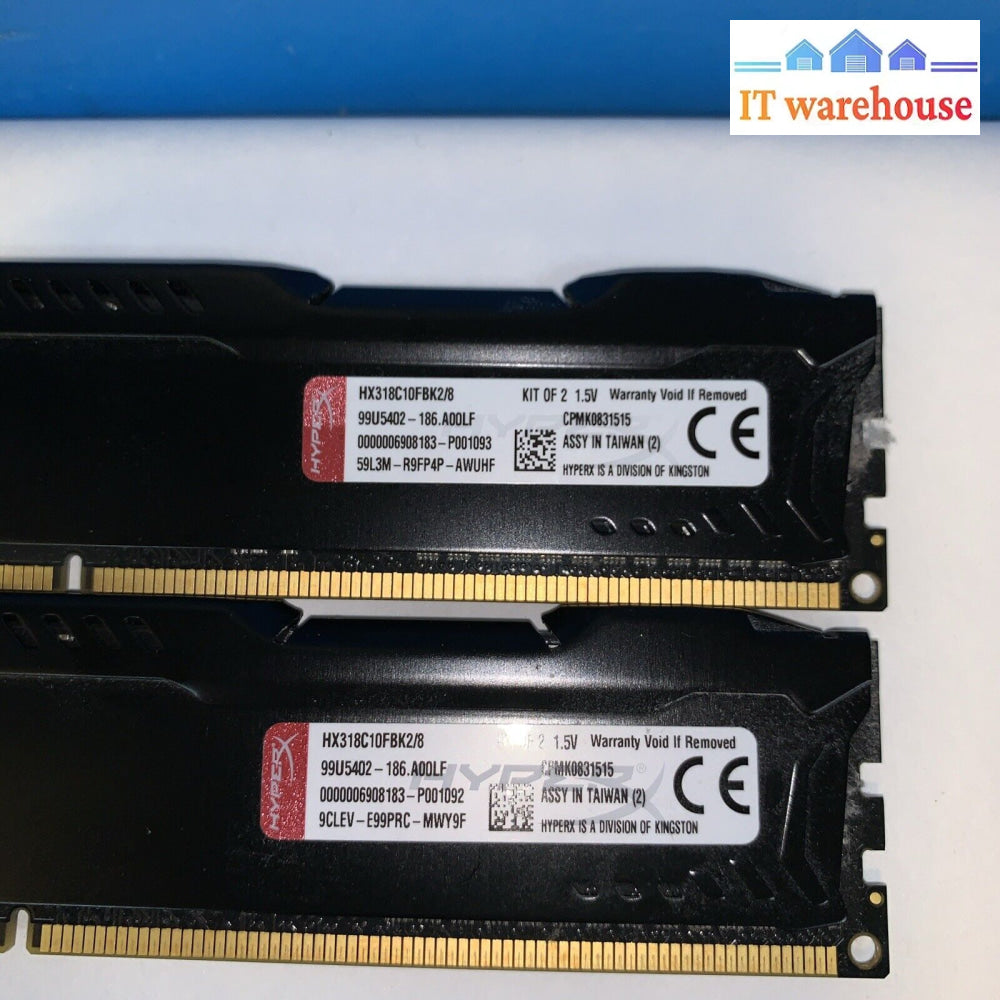 (2X 4Gb) Hyperx Fury Hx318C10Fbk2/8 Pc3-14900 Ddr3-1866 Dimm Gaming Memory Ram