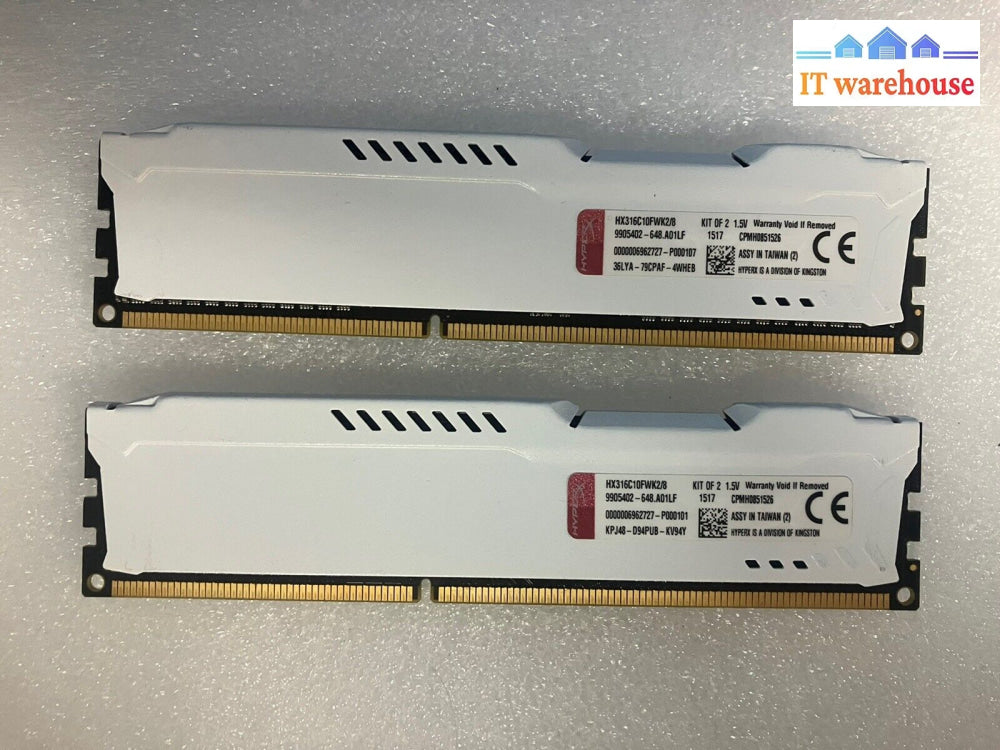 ~ (2X 4Gb) Kingston Fury Hyper Hx316C10Fwk2/8 Ddr3-1600 Pc3-12800 Gaming Memory