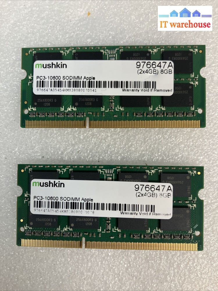 ~ (2X 4Gb) Mushkin Apple Pc3-10600 Ddr3-1333 Sodimm Laptop Memory 976647A 976647