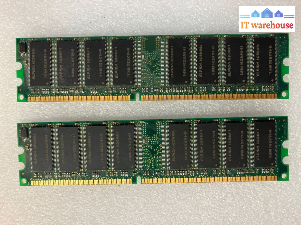 (2X 512Mb) Elpida Ebd52Uc8Amfa Pc-2700U Ddr-333 Dimm Memory Desktop Ddr1 Ram ~