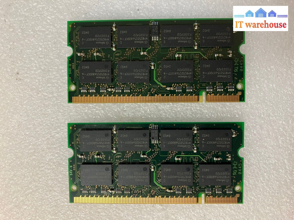 (2X 512Mb) Infineon Hys64D64020Hbdl Pc-2700S Ddr-333 So-Dimm Laptop Ddr1 Ram ~