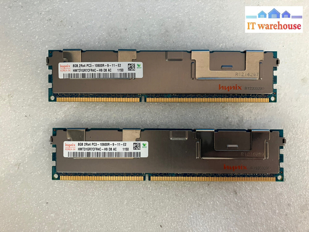 ~ (2X 8Gb) Hynix 8Gb Ddr3 Ram Pc3-10600R 1333Mhz Hmt31Gr7Cfr4C-H9 Server