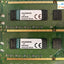 (2X 8Gb) Two Kingston 2Rx8 Ddr3-1333 Pc3-10600 Cl9 Dimm Memory Kvr1333D3N9H/8G ~