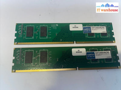 2X. Addon Aat160D3N/4G 4Gb Pc-12800 1600Mhz Desktop Ram Memory