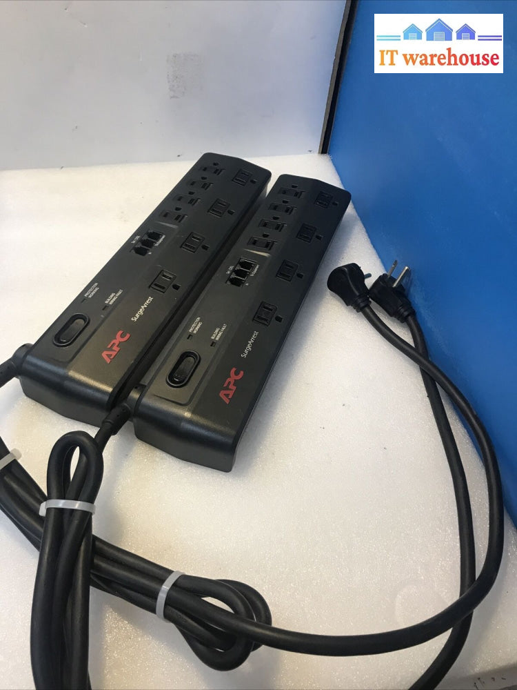 (2X) Apc Home/Office Surgearrest 8 Outlet Tel2/Splitter 120V Surge Suppressor