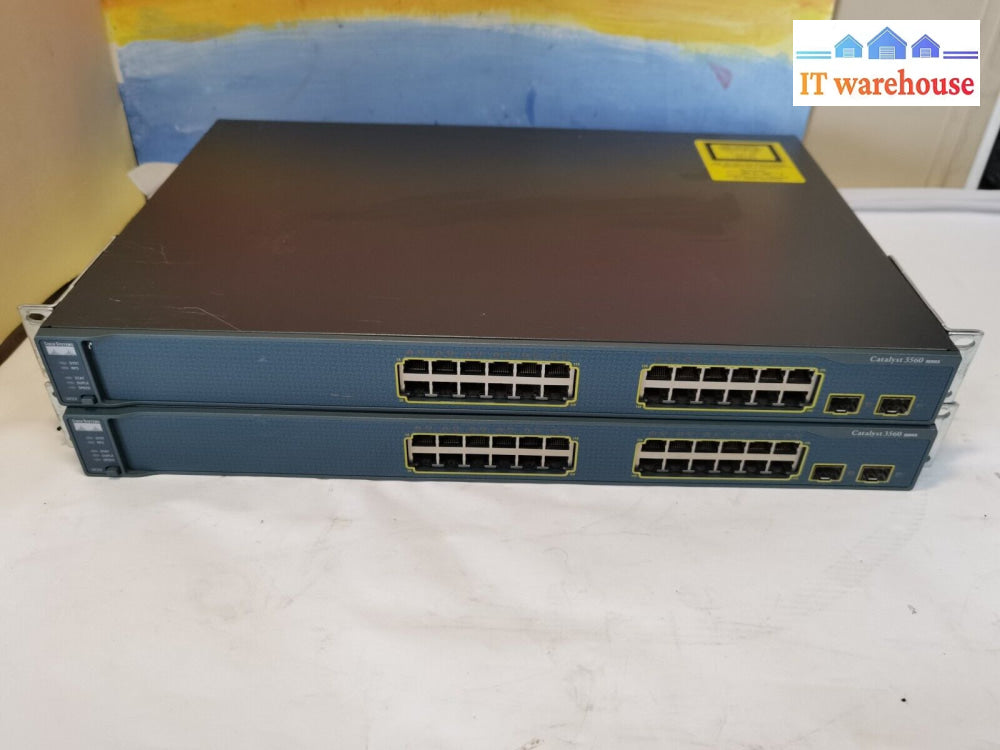 $ 2X Cisco Ws-C3560-24Ts-S 24-Ports 10/100 Ethernet Switch(Power On Tested)