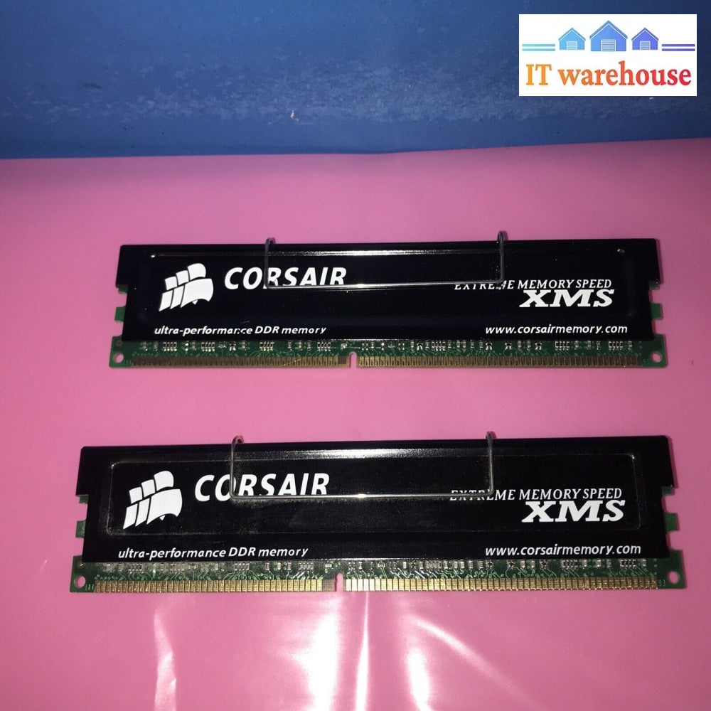 2X Corsair Pc-3200 Xms Ddr400 Cmx256A-3200Ll 256Mb Desktop Memory