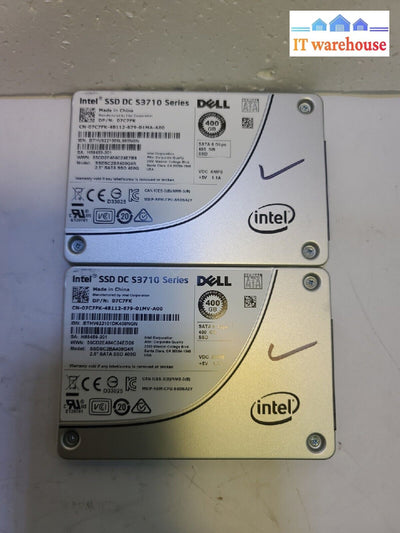 - 2X Dell 400Gb Sata 2.5’ 6G Ssd 7C7Fk Ssdsc2Ba400G4R Intel S3710 Tested