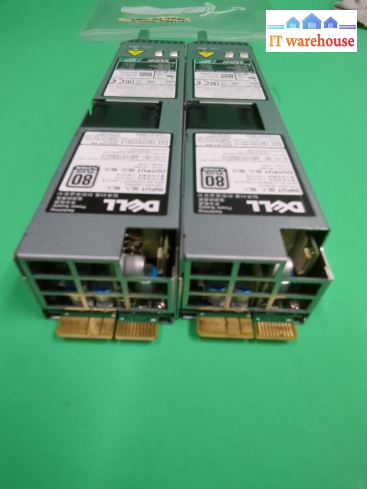 2X Dell 550W R430 Power Supply L550E-S1 034X1 For Poweredge Tested -