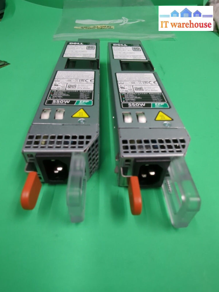 2X Dell 550W R430 Power Supply L550E-S1 034X1 For Poweredge Tested -