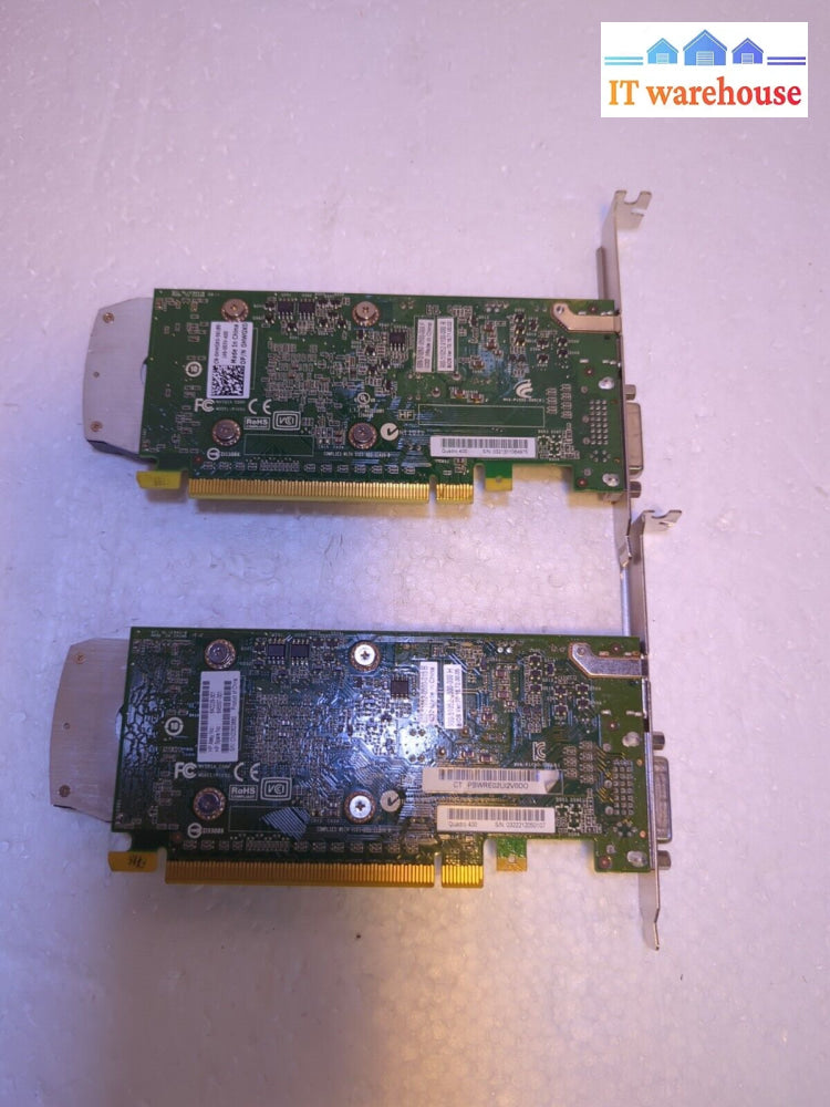 2X Dell Hwgx0 Nvidia Quadro 400 512Mb Dvi Display Port Pcie Graphics Card-