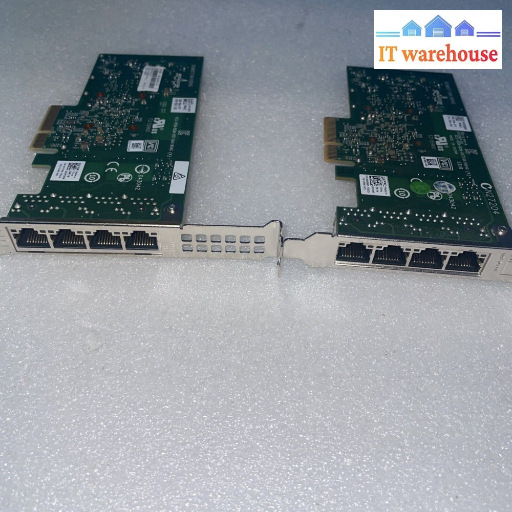 2X Dell Hy7Rm Broadcom Bcm95719 Quad Port Pcie Full Height Network Ethernet Card