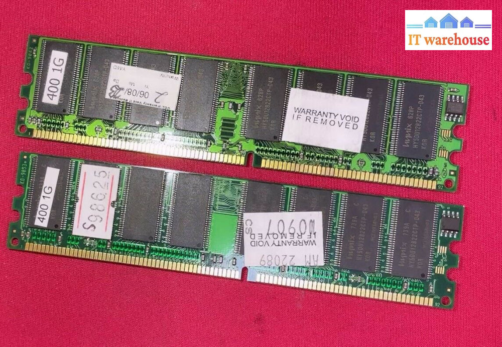 2X Desktop 1Gb Pc3200 400Mhz Ddr-400 Ram Memory Module