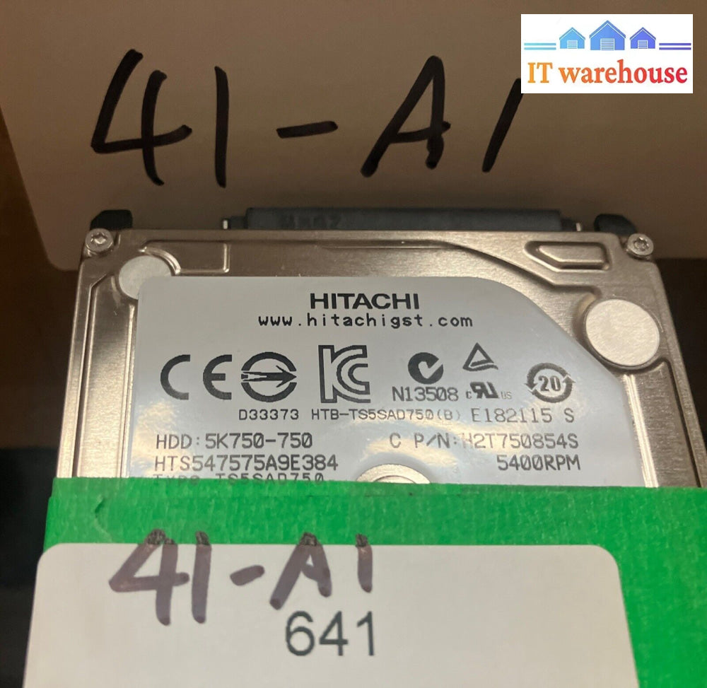 (2X) Hitachi H2T750854S 750Gb Sata 2.5’’ Hard Drive 5400Rpm (1000 Days Remain) ~