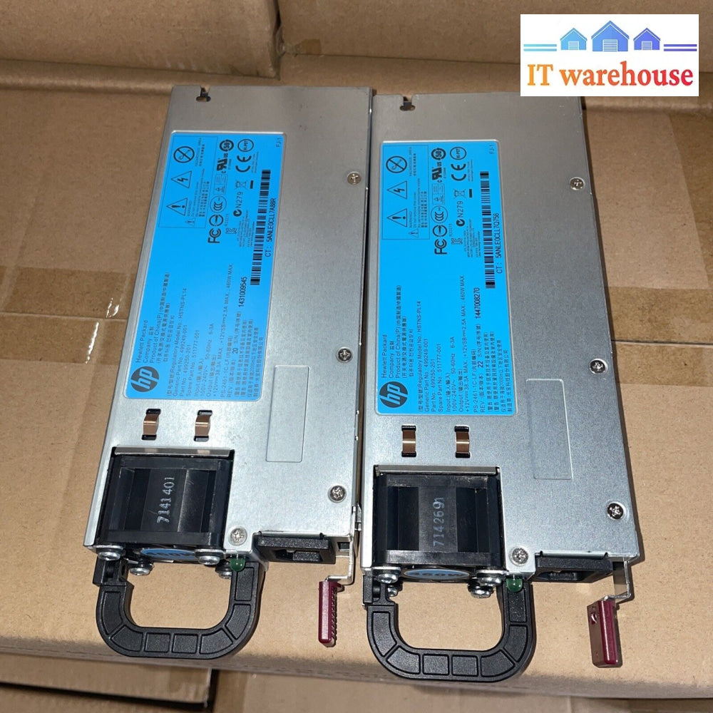 2X Hp 460W Dps-460Eb Hstns-Pd14 499249-001 511777-001 Server Power Supply