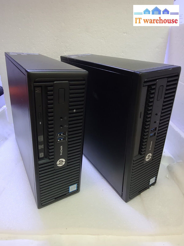 2X Hp Prodesk 400 G3 Sff Desktop Intel Core I3-6100/ 4Gb /500Gb Hdd / Win10 Pro