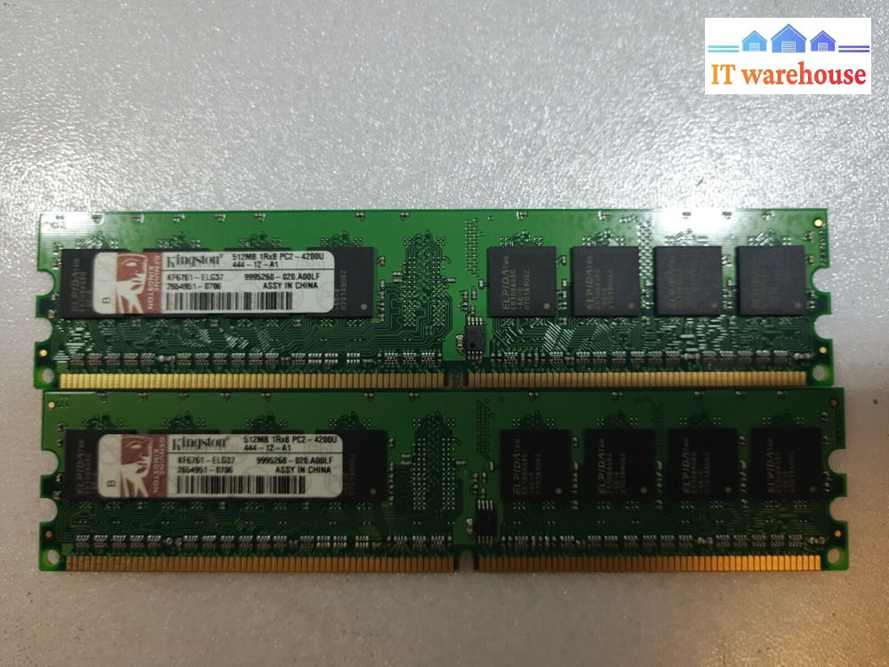 - 2X Kf6761-Elg37 Kingston 512M Ddr2 Desktop Pc2-4200U Memory 9995260-020