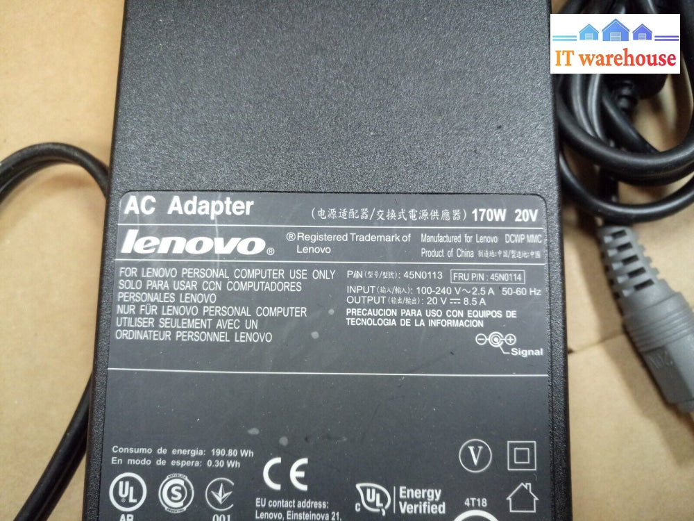 $ Lenovo Ac Adapter 170W 20V 8.5A 45N0114 45N0113