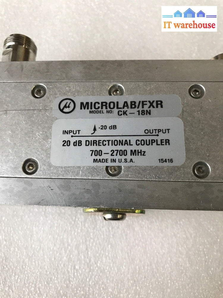 2X Microlab/Fxr Ck-18N 20 Db Coupling Directional Couplers 700~2700Mhz Frequency