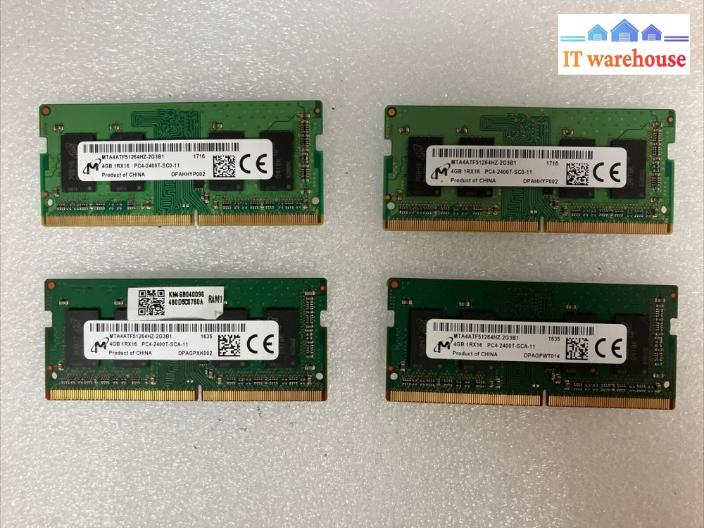 2X Micron Memory 4Gb Ddr4-2400 (1200 Mhz) Pc4-19200 Mta4Atf51264Hz-2G3B1~