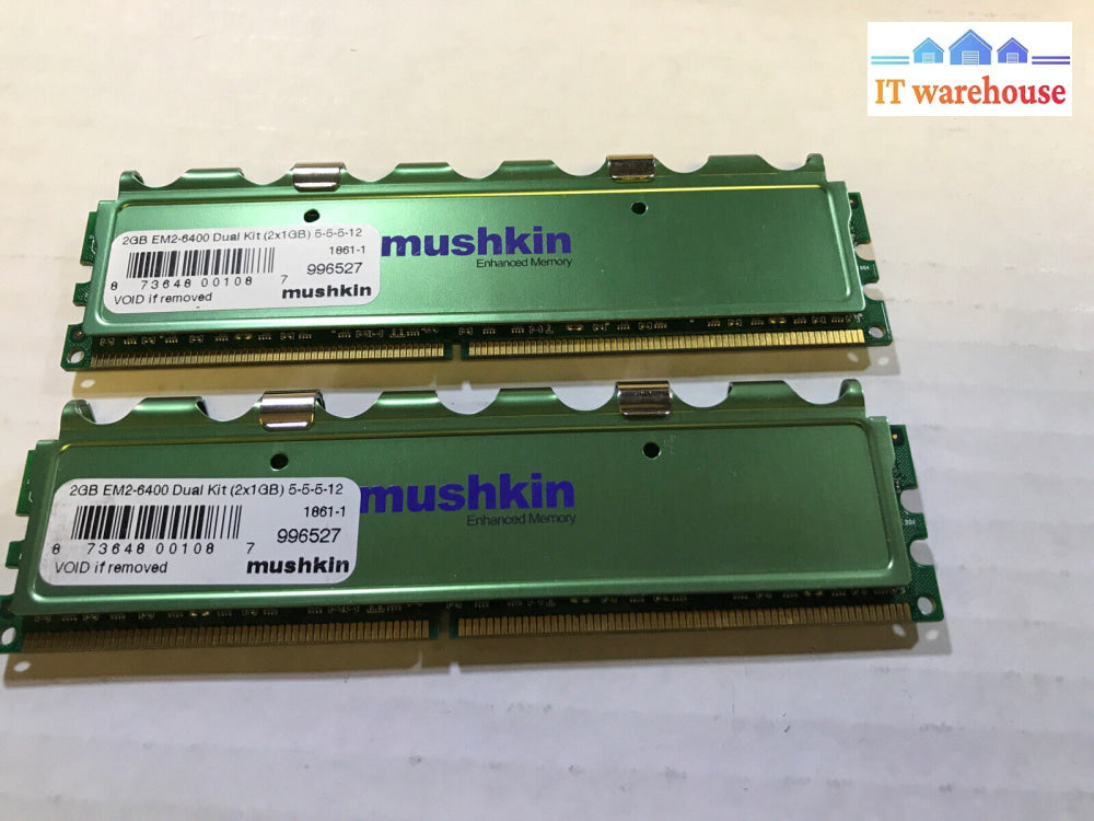 2X Mushkin 1Gb 996527 Ddr2 800 Dimm Pc2 Em2-6400 Desktop Ram Memory