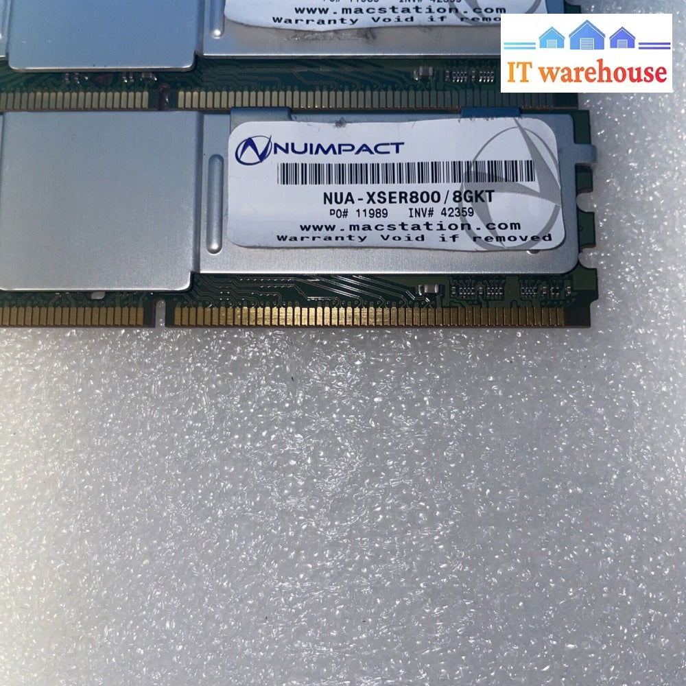 * 2X Nuimpact Nua-Xser800 / 8Gkt Server Ram Memory