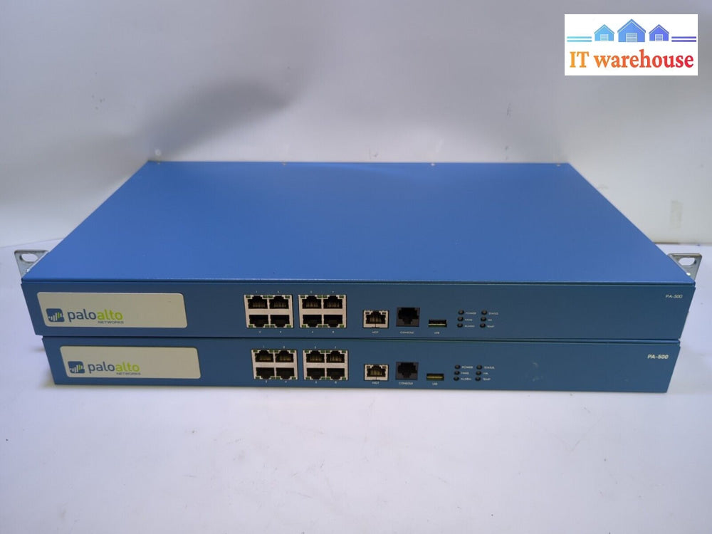 - 2X Palo Alto Networks Pa-500 Firewall Network Security Appliance W/Mounts