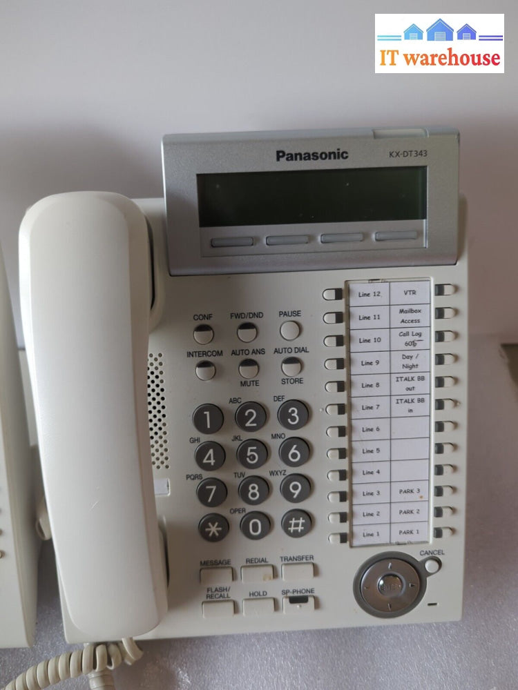 2X Panasonic Kx-Dt343 Backlit Lcd Display 24 Button Ip Phones White -