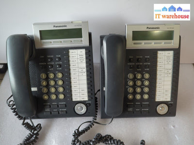 2X Panasonic Kx-Nt343 Kx-Nt343X-B Backlit Lcd Display 24 Button Ip Phones -