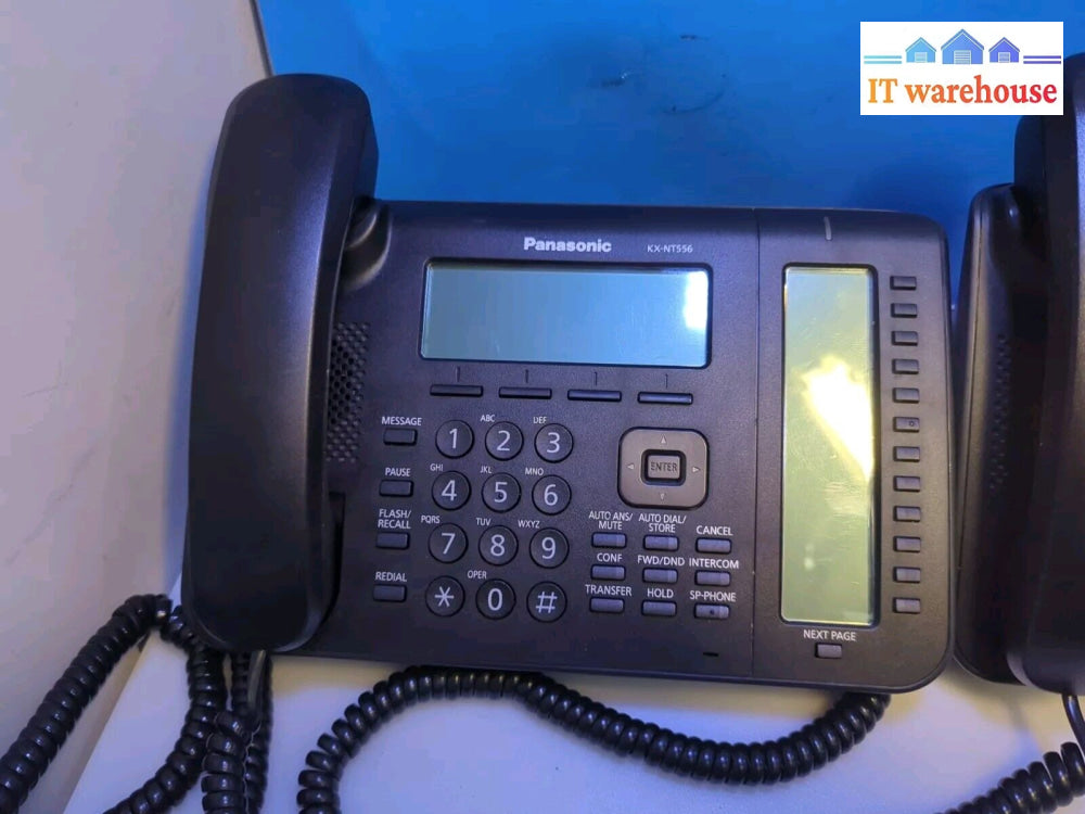 2X Panasonic Kx-Nt556 Ip Telephone 6-Line Backlit Lcd Phones -