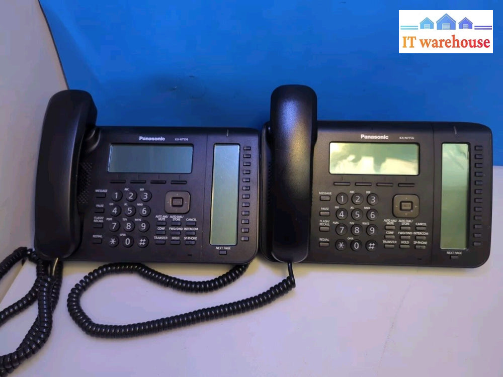 2X Panasonic Kx-Nt556 Ip Telephone 6-Line Backlit Lcd Phones -