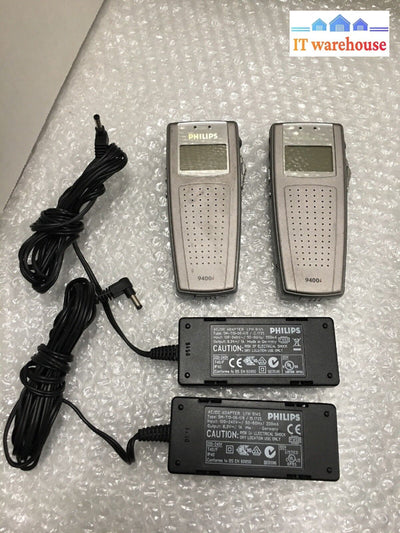 - 2X Philips Lfh9400 Digital Dictation Recorder With Power Supply @@@