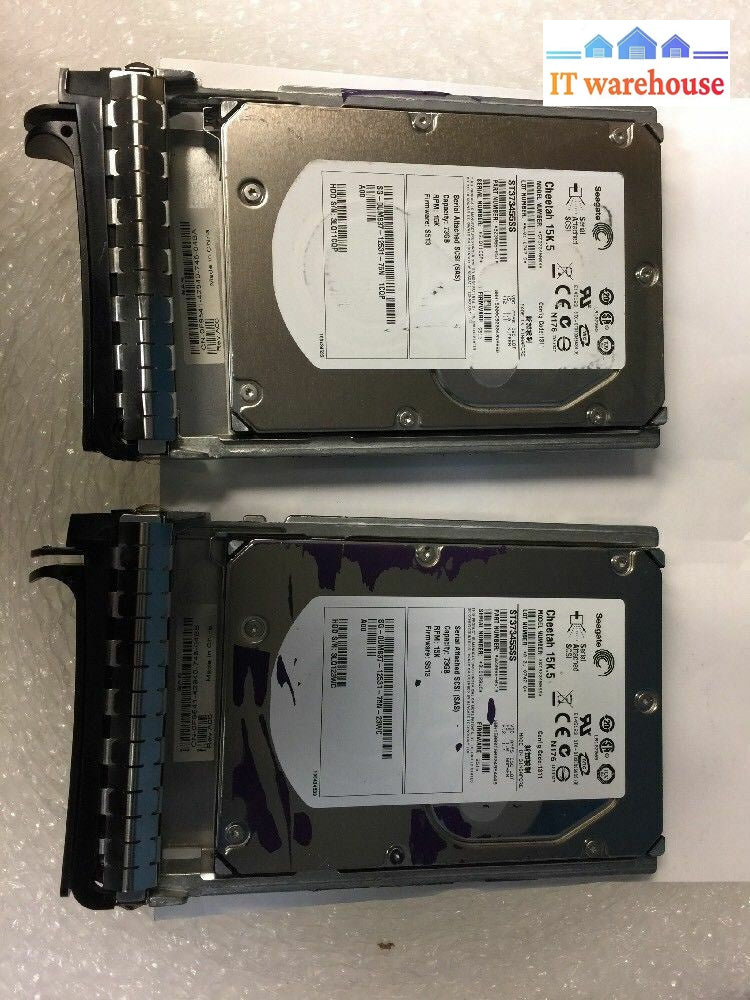 + 2X Seagate Hdd 73Gb Sas 15K St373455Ss 9Z3066-051 Um837 S513 W/Caddy F9541 @@@