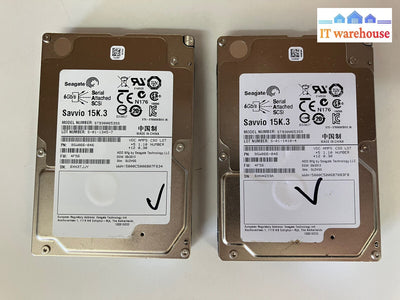 ~ 2X Seagate Savvio 15K.3 St9300653Ss 300Gb 2.5” Sas Enterprise Hard Drive